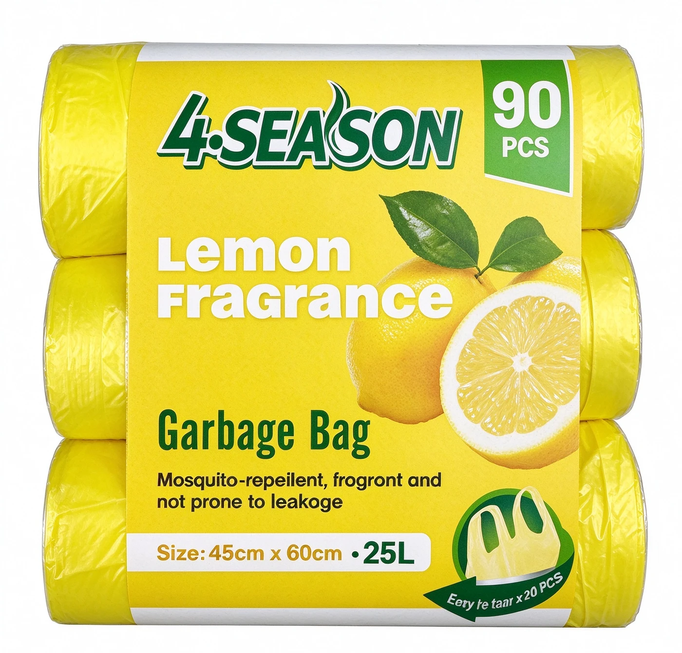 Lemon Scented Handle-Tie Bags — supplier-provided packaging reference